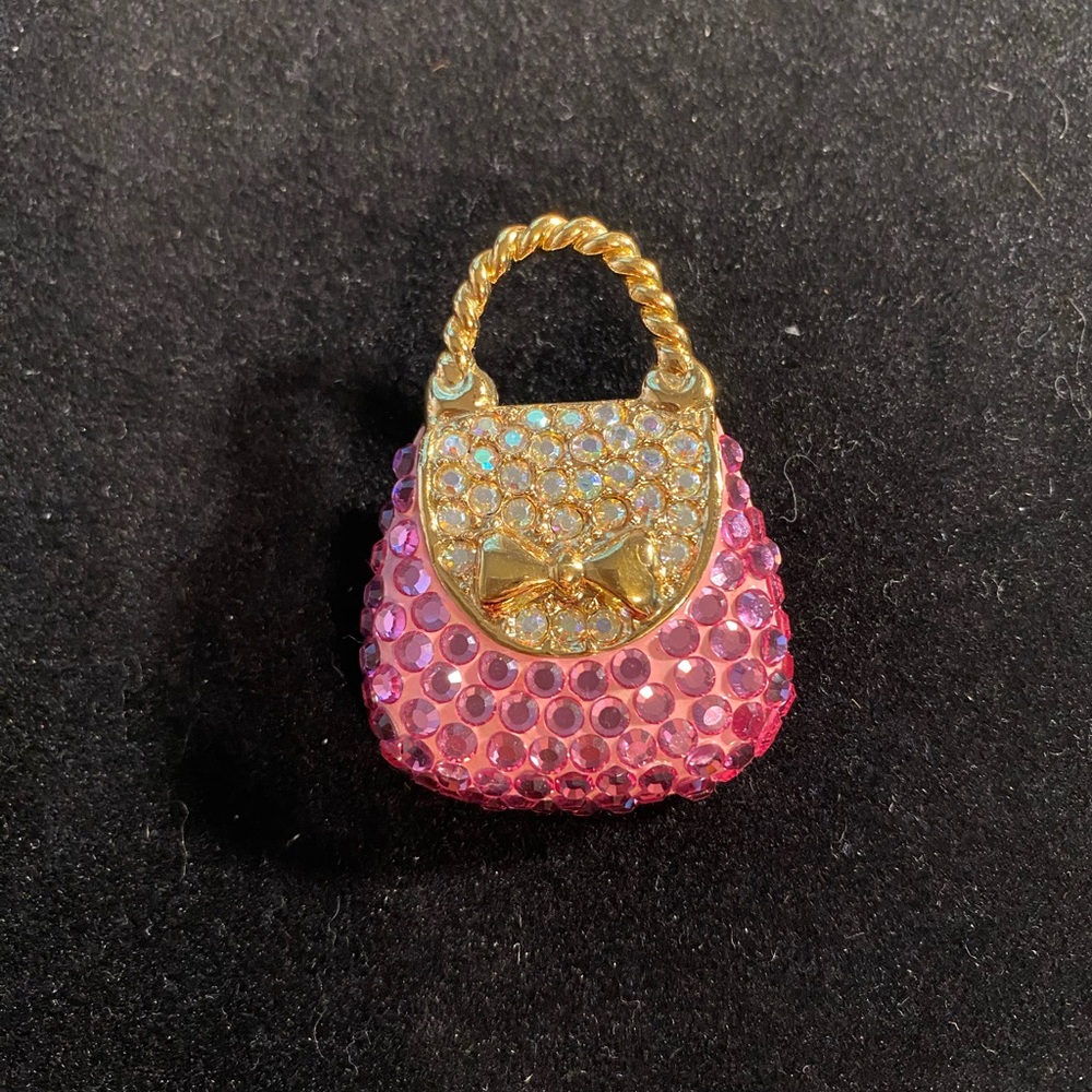 Suzanne Bjontegard Pink Purse Brooch